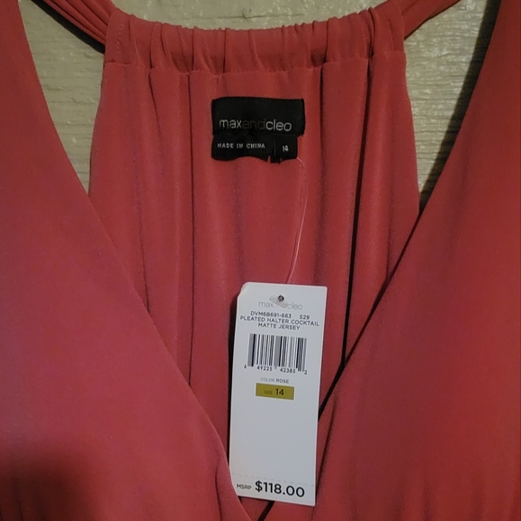 Rose Pleated Maxi Cocktail Dress - Picture 4 of 4